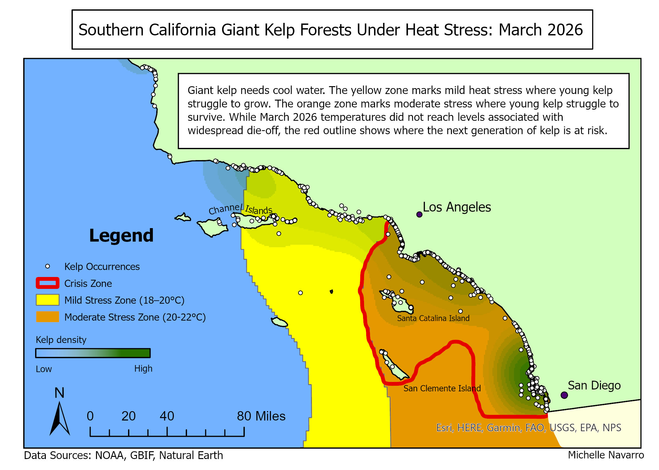 Southern California Giant Kelp Forests Under Heat Stress, March 2026